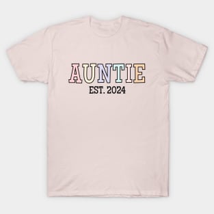 Cute Auntie Est. 2024, Aunt Baby Announcement T-Shirt